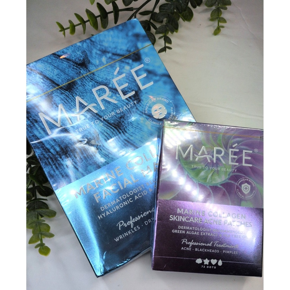 NIB LOT 2!🥰MAREE Facial Masks Marine Collagen Hyaluronic Skincare Acne Patches